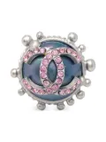CHANEL Pre-Owned 2002 rhinestone-embellished CC ring - Silver