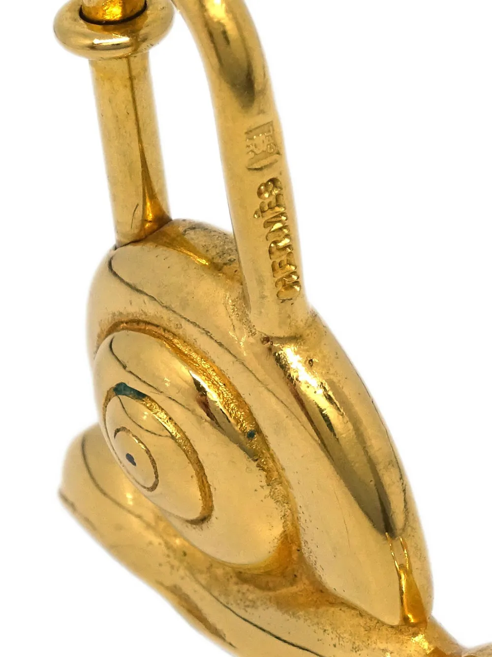 Pre-owned Hermes 1995 Snail Annee De La Route Padlock In Gold