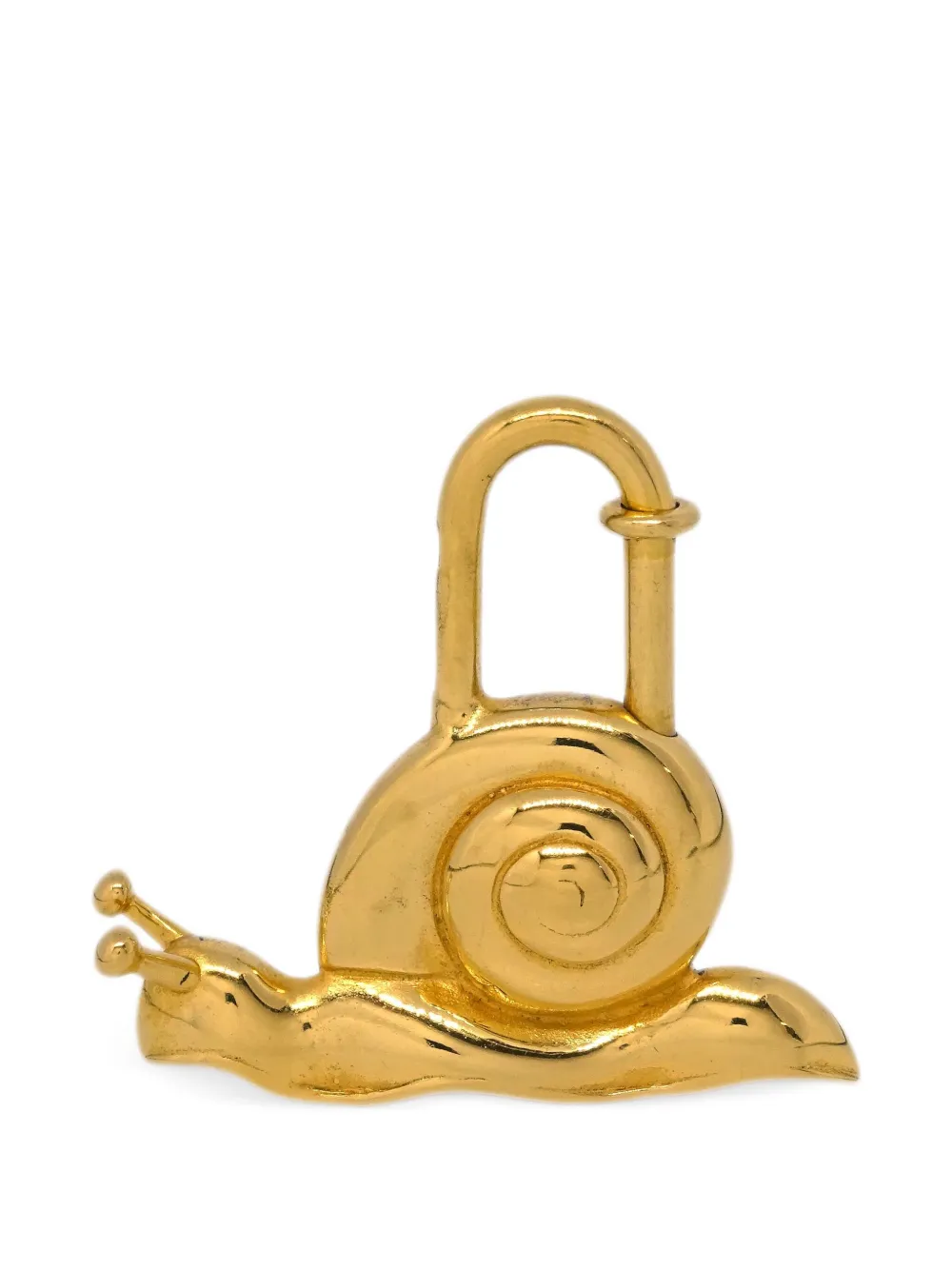 Pre-owned Hermes 1995 Snail Annee De La Route Padlock In Gold