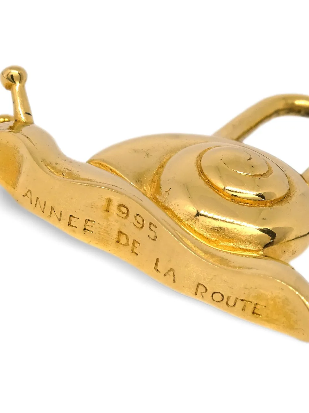 Pre-owned Hermes 1995 Snail Annee De La Route Padlock In Gold