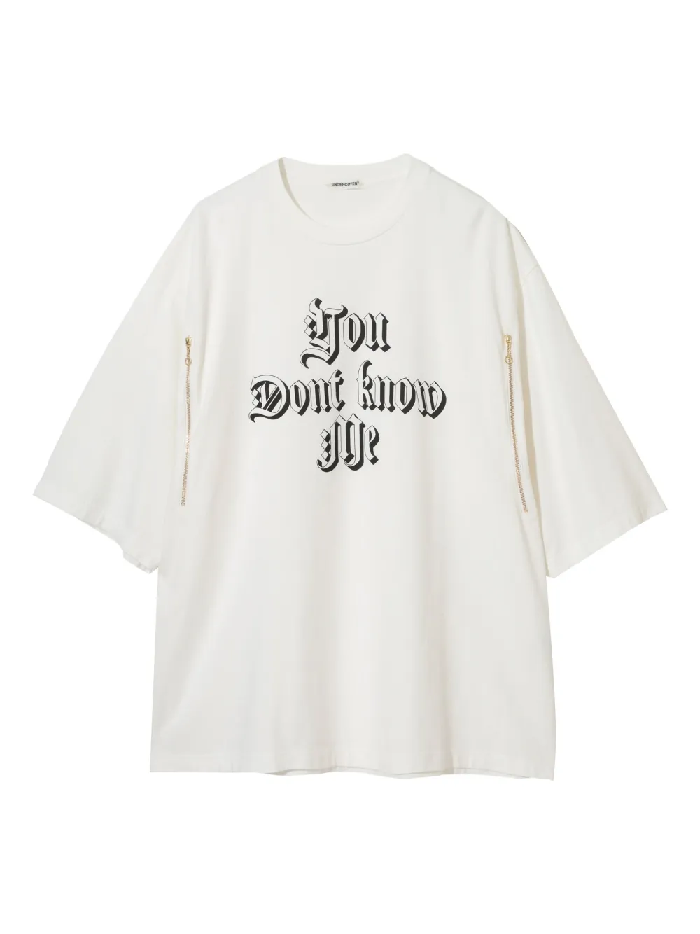 Undercover zip-detail cotton T-shirt Beige