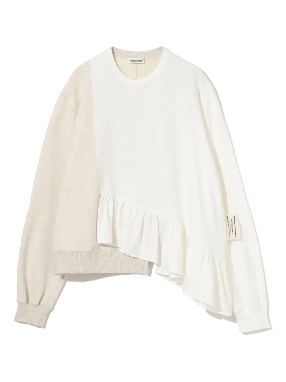 Undercover Asymmetrische sweater met ruches Beige
