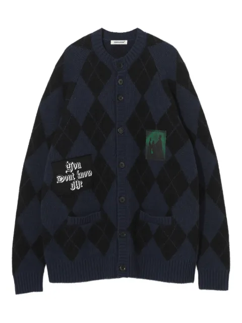 Undercover diamond-pattern cardigan