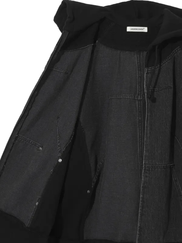 undercover黒パーカー Undercover デニムパネル パーカー | ブラック | FARFETCH JP