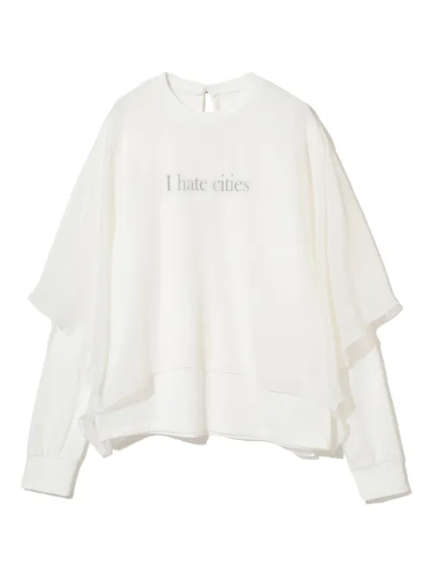 Undercover layered flutter-sleeve sweatshirt