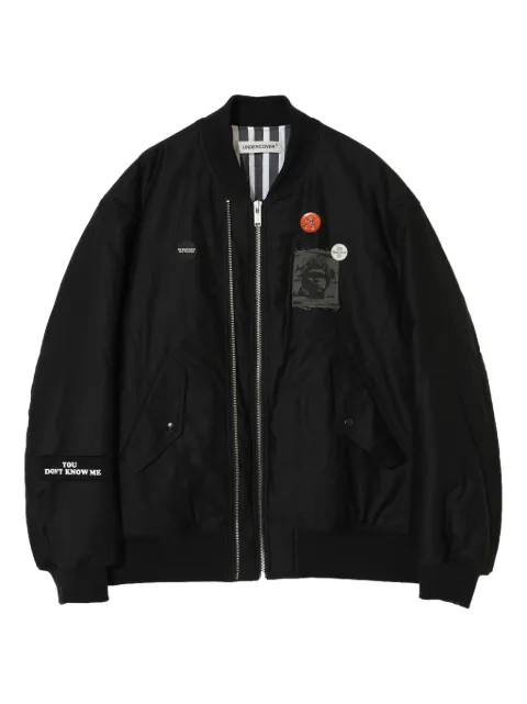 Undercover embroidered-patch quilted bomber jacket