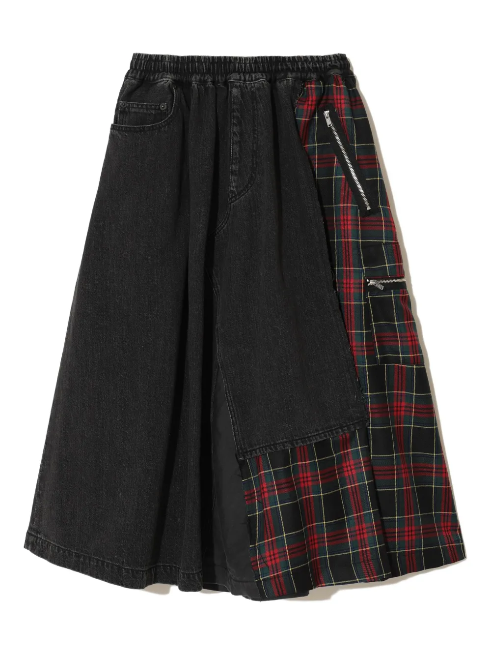 Undercover plaid-panelled midi skirt | Black | Image 1