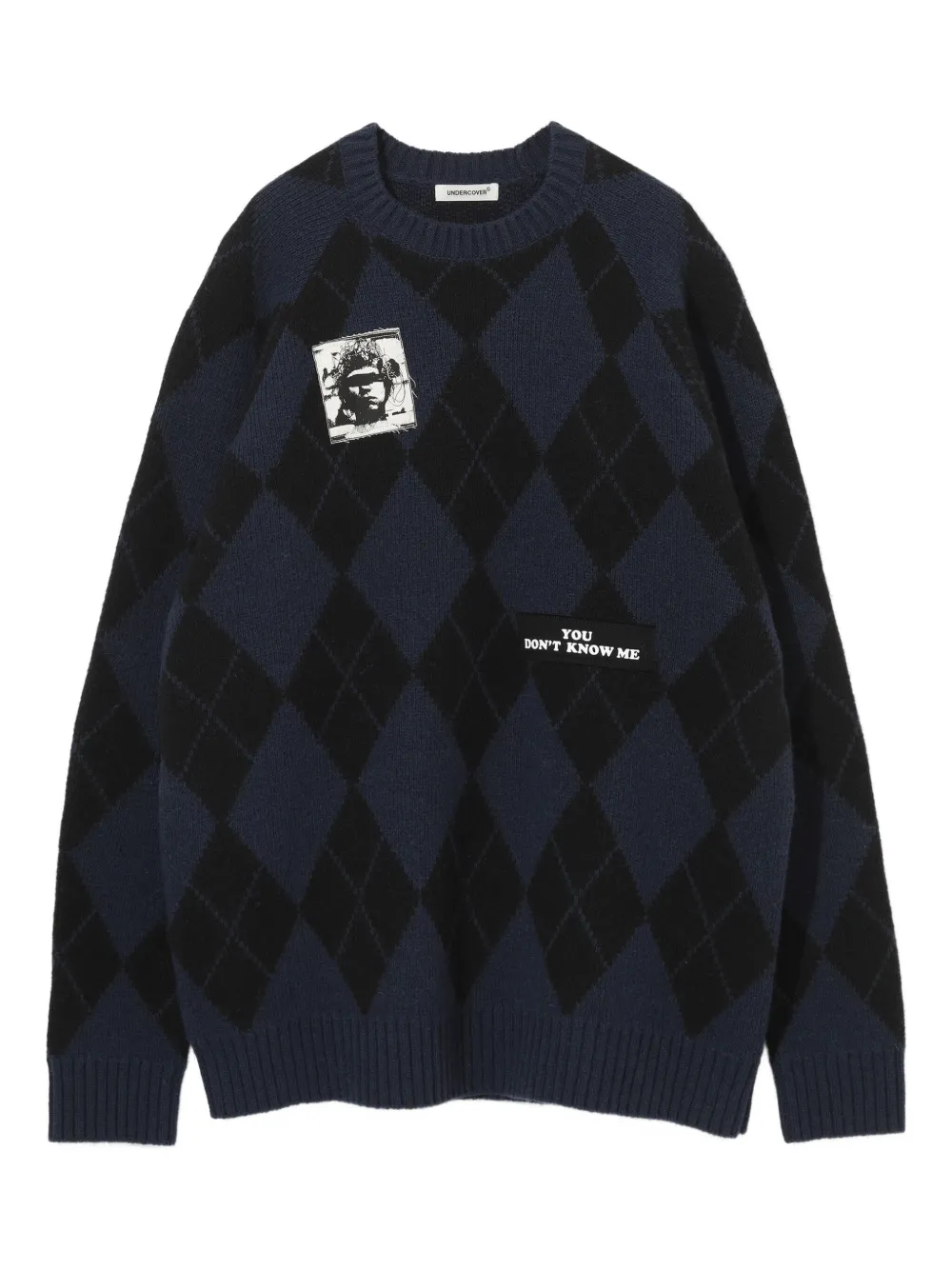 Undercover Trui met argyle patroon Blauw