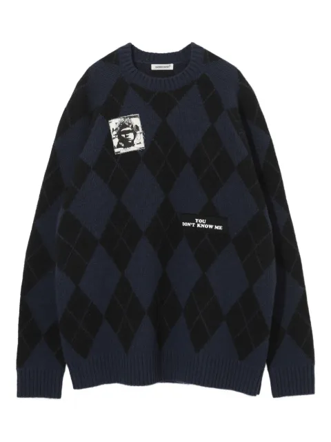 Undercover argyle-patterned sweater