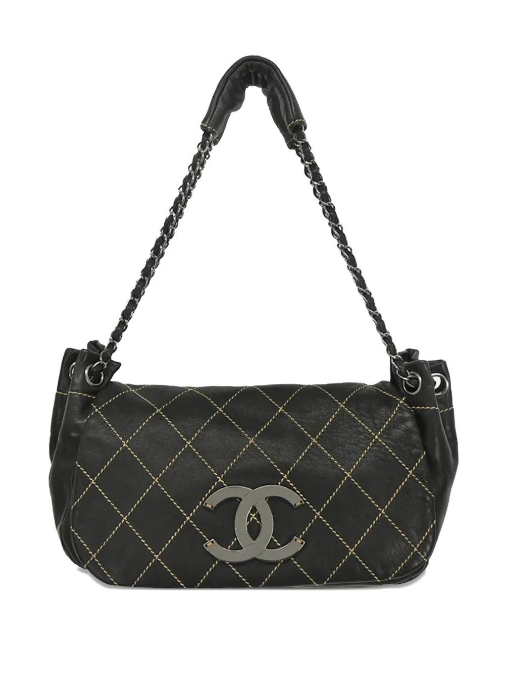 CHANEL Pre-Owned 2005 ワイルドステッチ ショルダーバッグ - ブラック CHANEL Pre-Owned 2005 ワイルドステッチ ショルダーバッグ - ブラック