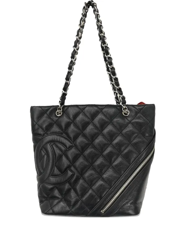 CHANEL Pre-Owned 2007 Cambon Ligne Tote Bag Black