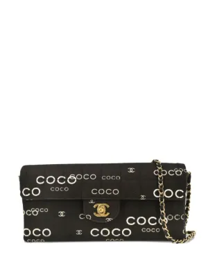 CHANEL Pre-Owned 2002 ココプリント ダブルフラップ ショルダーバッグ