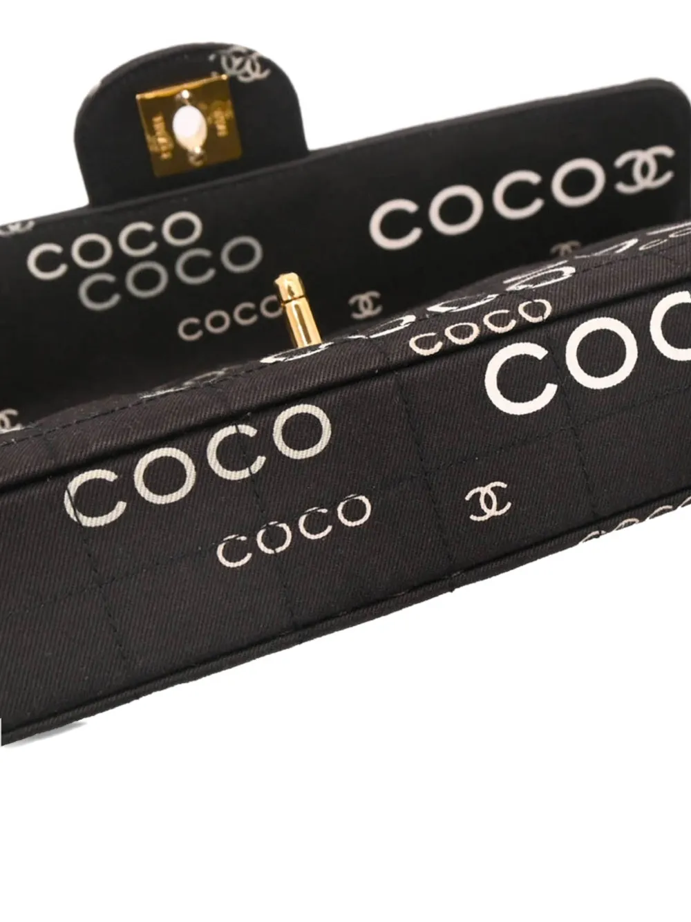 Pre-owned Chanel 2000 Coco East West Choco Bar Shoulder Bag