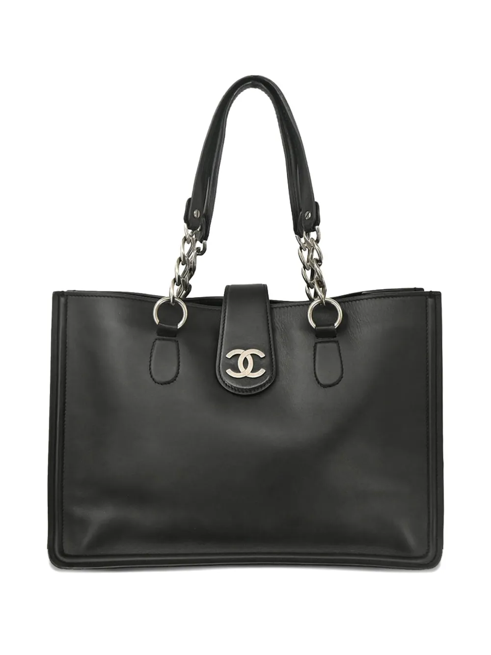 Pre-owned Chanel 2006 Cc Tote Bag In Black