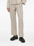 Notes du Nord floral-stripe trousers - Neutrals