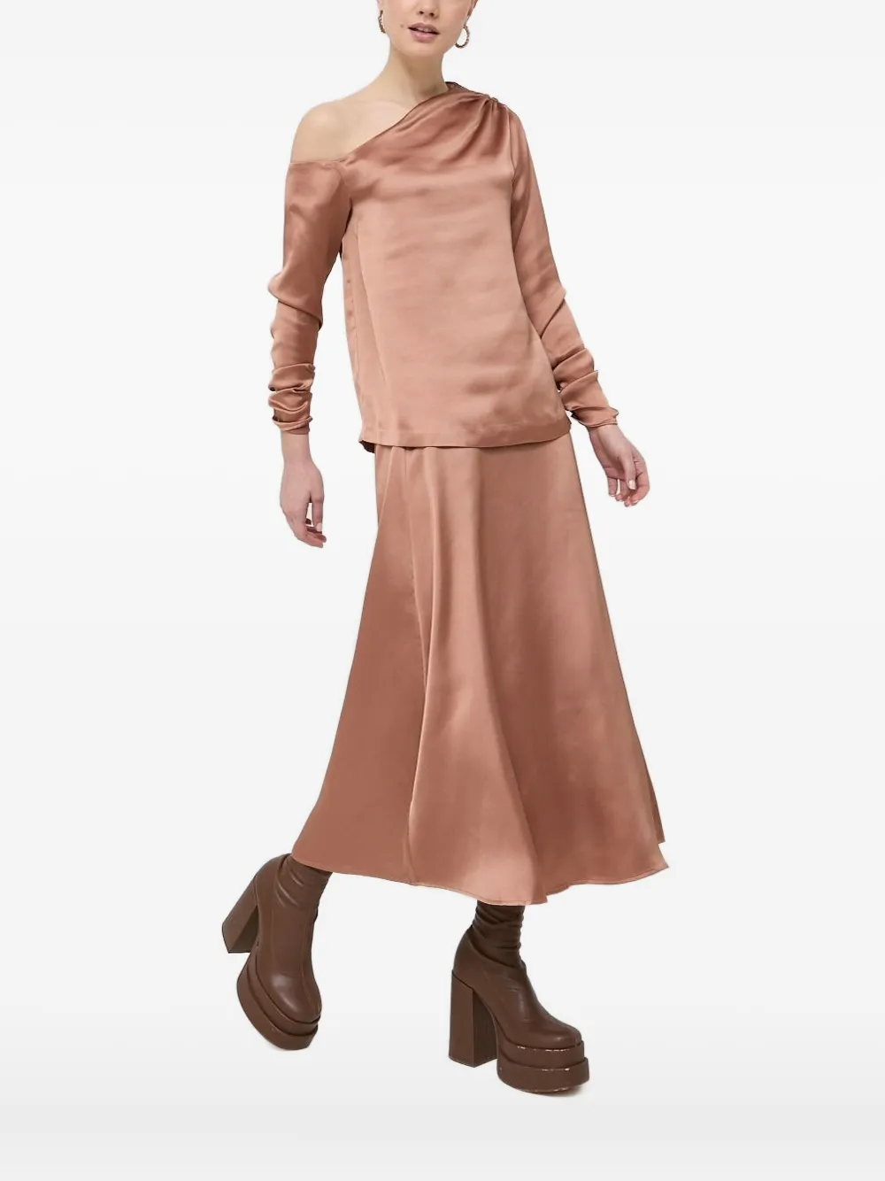 Notes Du Nord One-shoulder Blouse In Pink