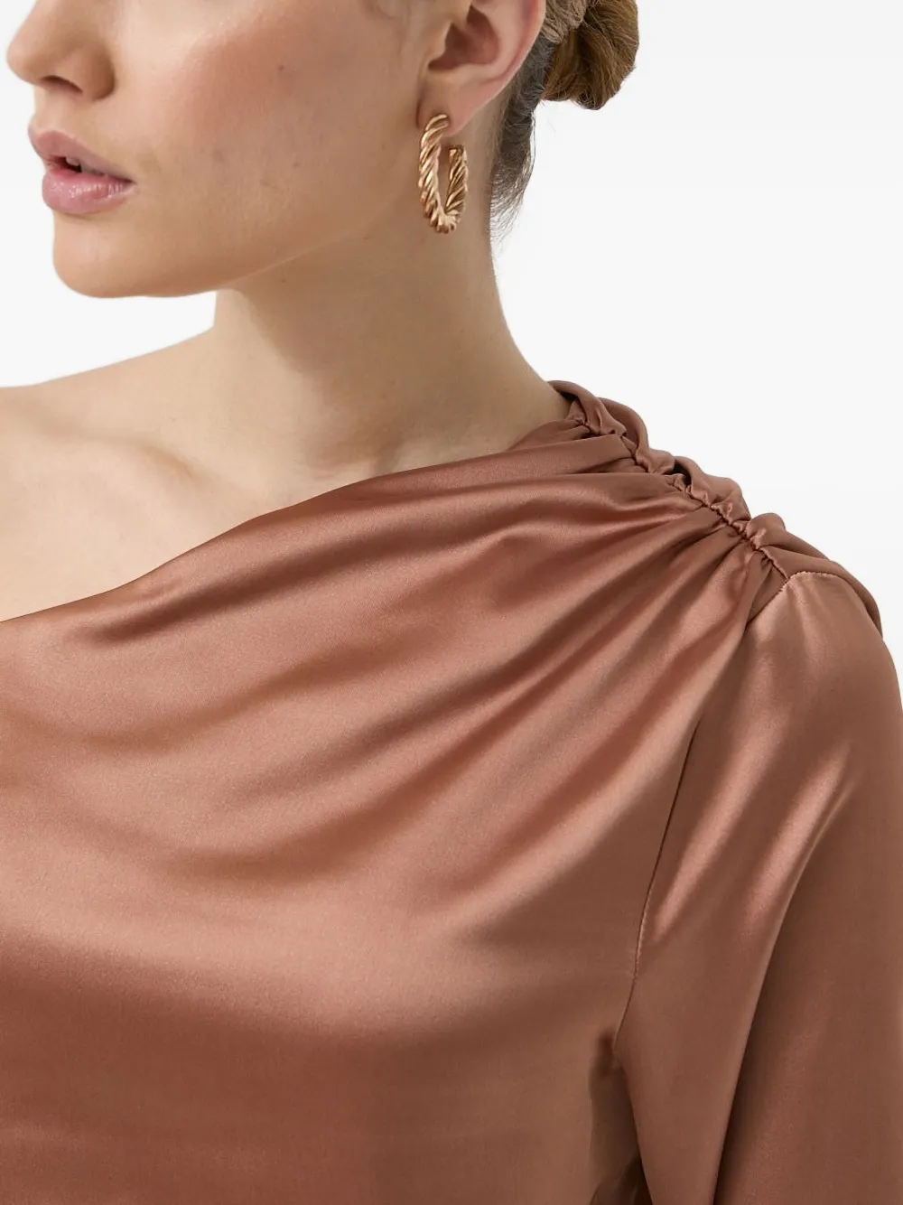 Notes Du Nord One-shoulder Blouse In Pink