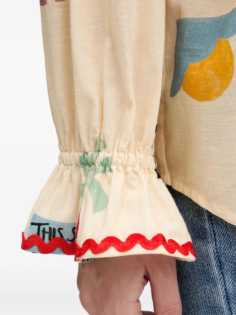 Never Fully Dressed Poema Geanie Cotton-blend Shirt In Multi