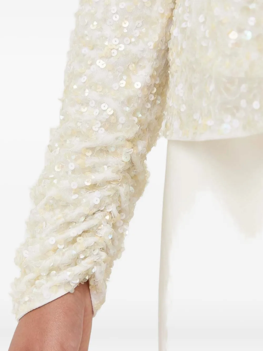Notes Du Nord One-shoulder Sequin-embellished Top In White