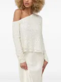 Notes du Nord one-shoulder sequin-embellished top - White