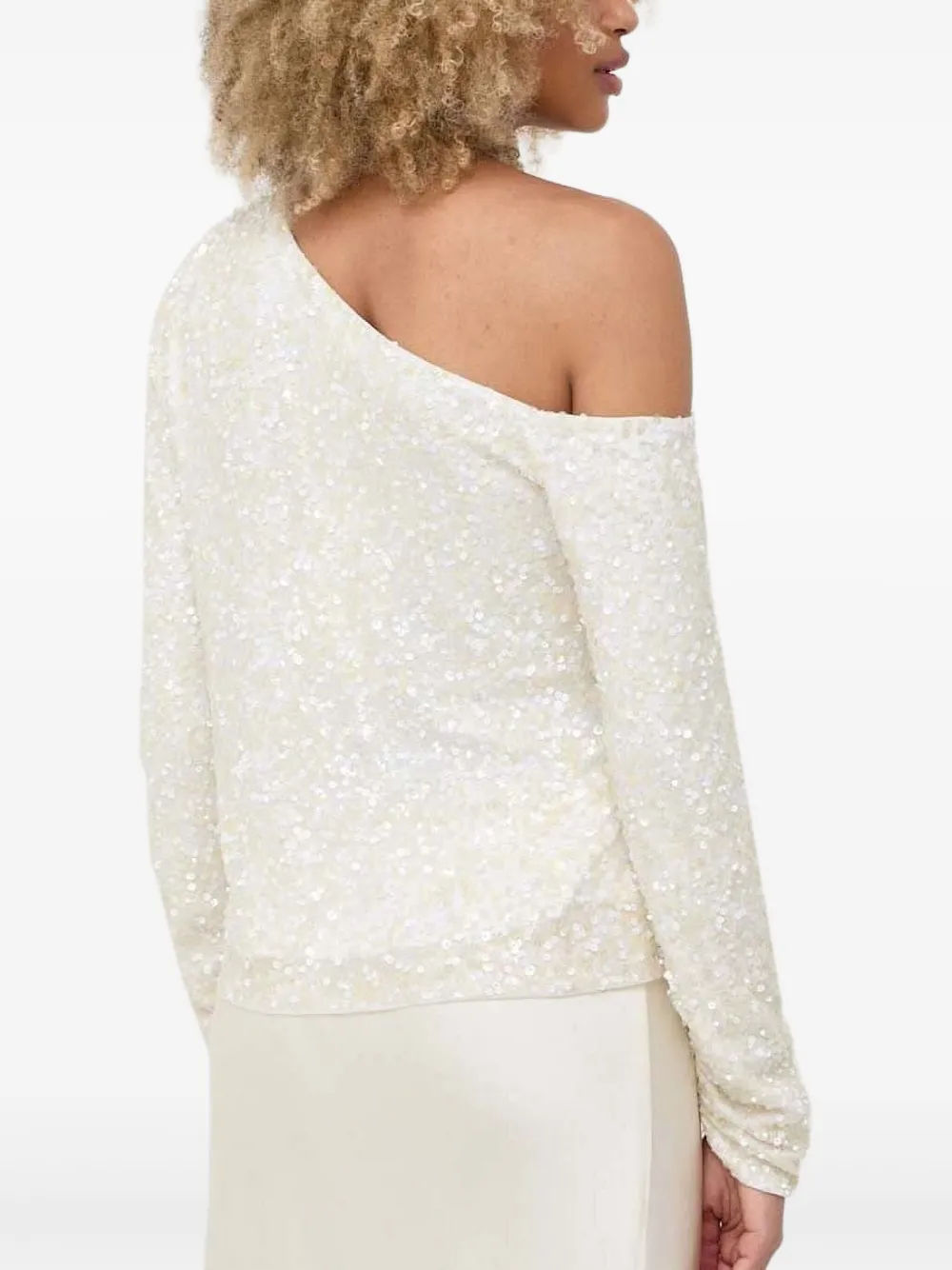 Notes du Nord one-shoulder sequin-embellished top - Wit