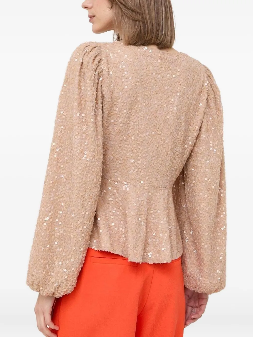 Notes du Nord sequin-embellished button top - Beige