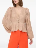 Notes du Nord sequin-embellished button top - Neutrals