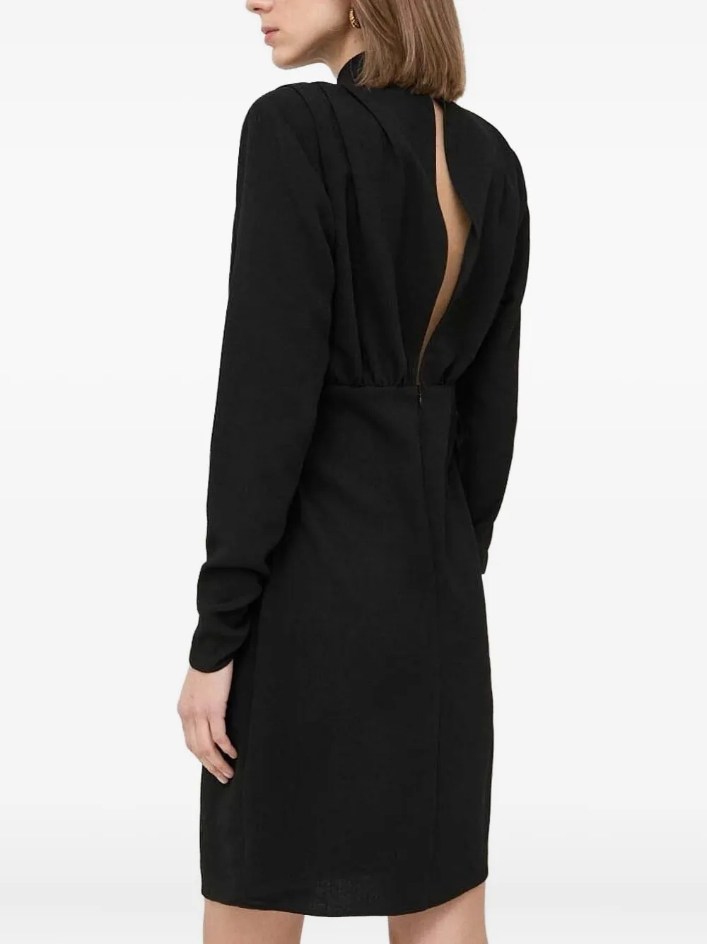 Notes du Nord high-neck pleated mini dress - Zwart