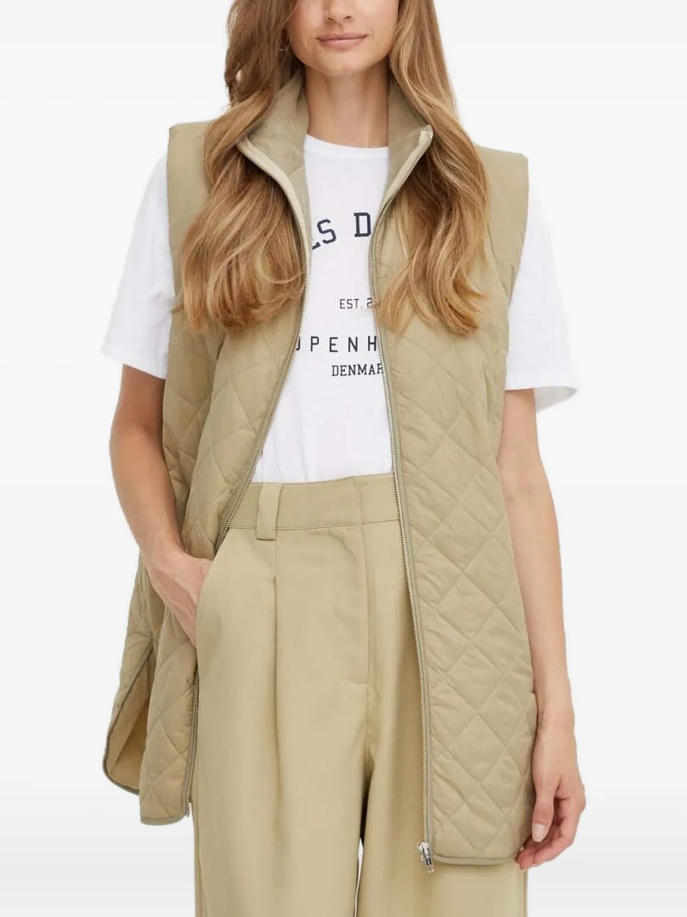 Notes Du Nord Embroidered-logo Buttoned Coat In Neutral