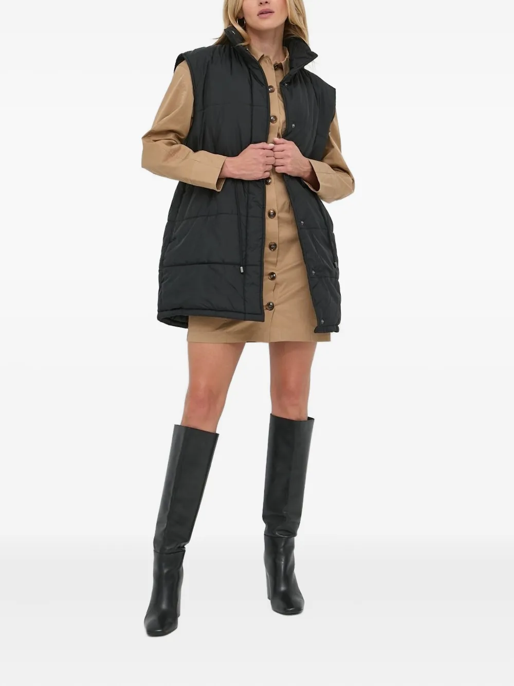 Notes Du Nord Button-detailed Shirt Dress In Brown