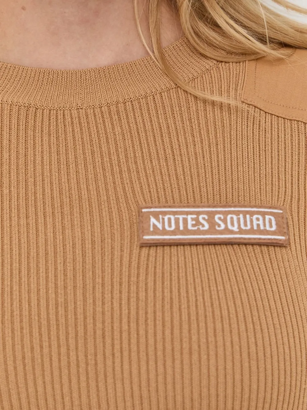 Notes Du Nord Ribbed-knit Elbow-patch Sweater - Brown 