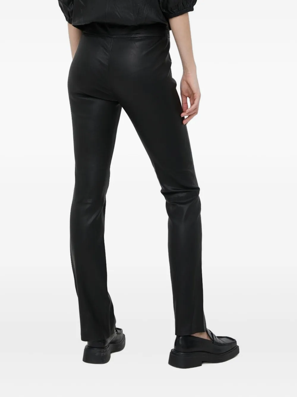 Notes du Nord Leren broek - Zwart