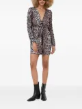 Notes du Nord leopard-print tie-front mini dress - Red