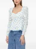 Notes du Nord floral-print puff-sleeve top - White
