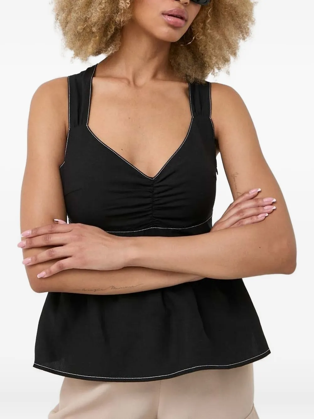 Notes Du Nord Cross-back Blouse In Black
