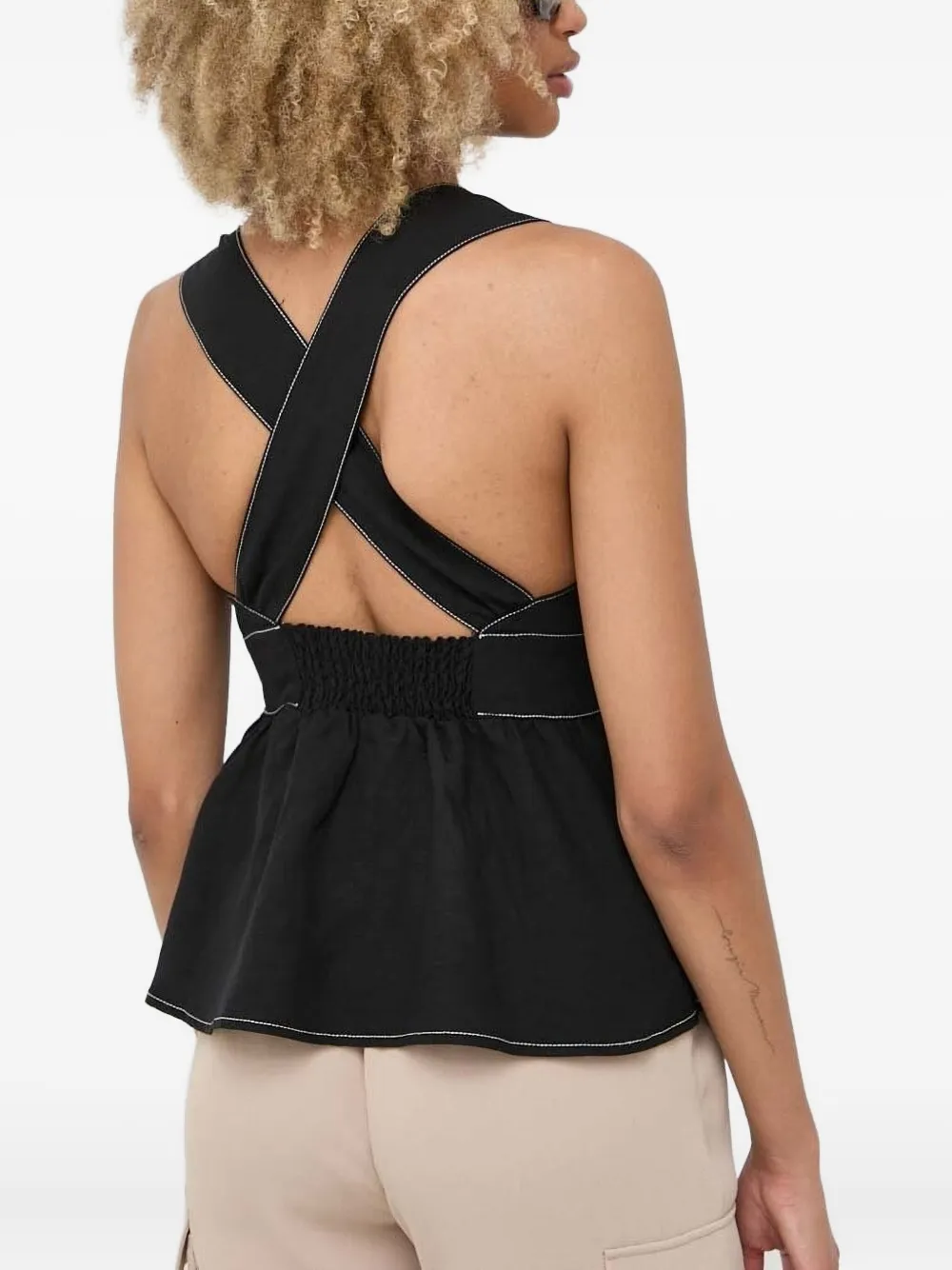 Notes Du Nord Cross-back Blouse In Black
