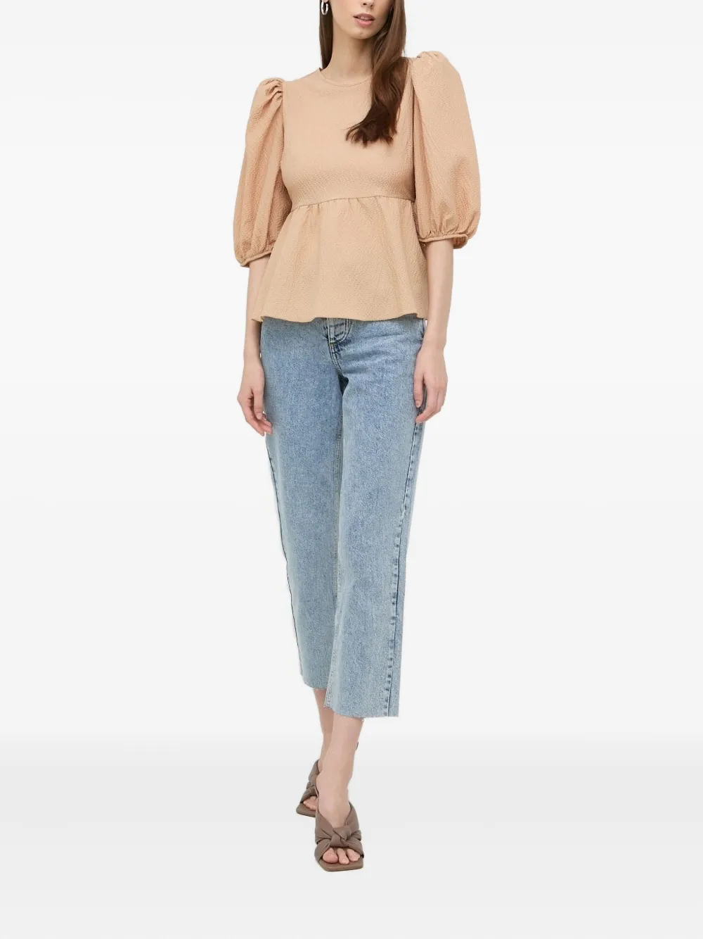 Notes du Nord puff-sleeve blouse - Beige