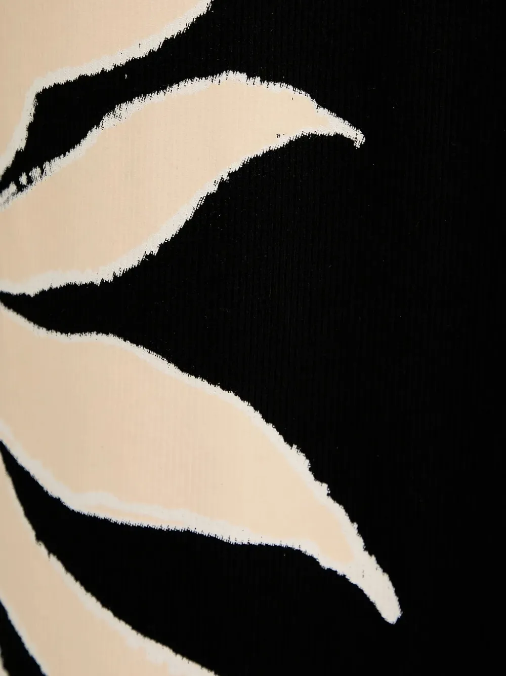 Never Fully Dressed Leaf-print Ribbed Skirt In Black