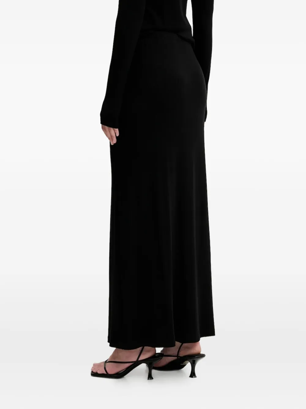 NEVER FULLY DRESSED Geribbelde rok met bladerprint - Zwart