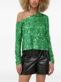 Notes du Nord one-shoulder sequin-embellished blouse - Green