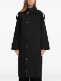 Notes du Nord button-fastening shoulder-detail coat - Black