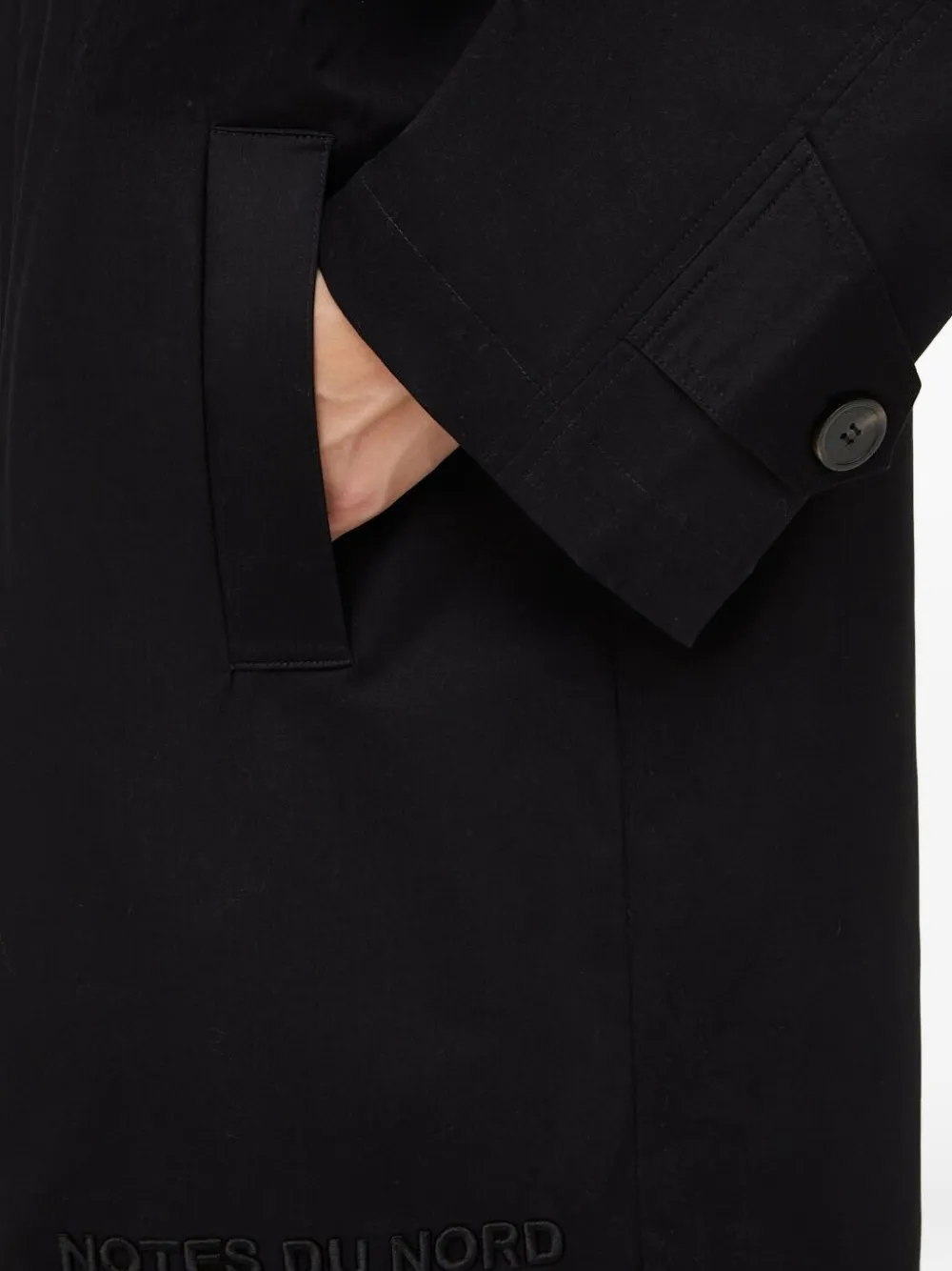 Notes Du Nord Button-fastening Shoulder-detail Coat In Black