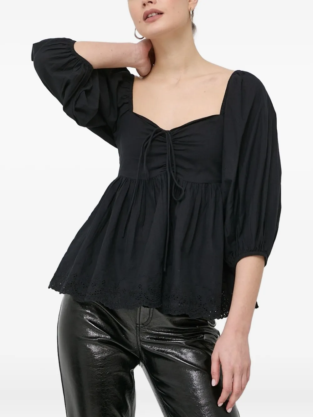 Notes Du Nord Embroidery Blouse In Black
