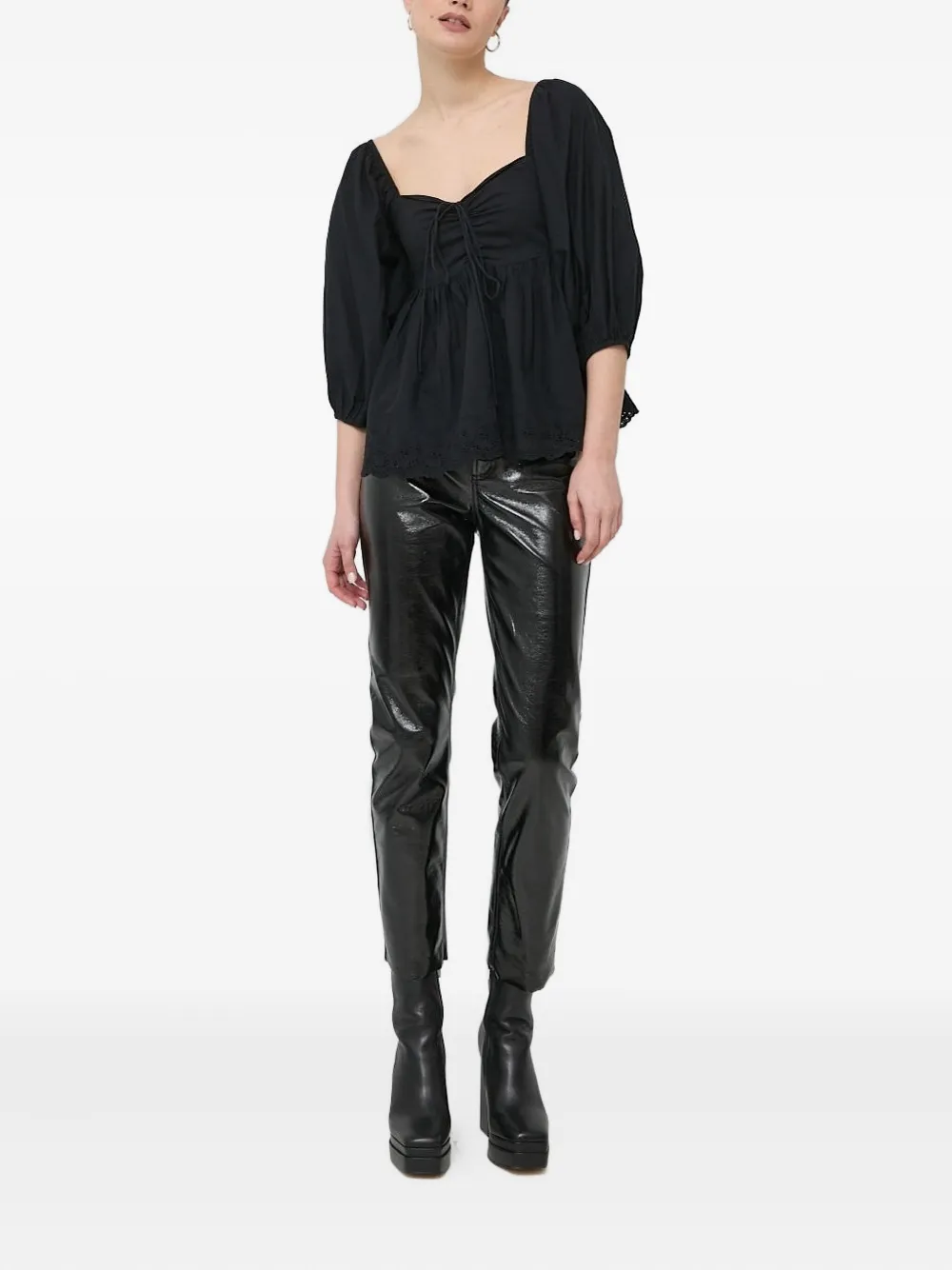 Notes du Nord Blouse met borduurwerk - Zwart