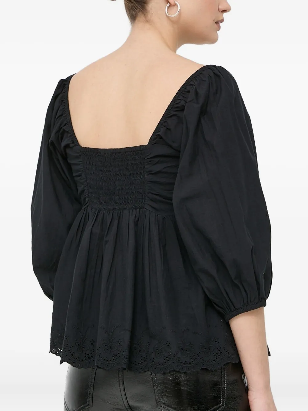 Notes Du Nord Embroidery Blouse In Black