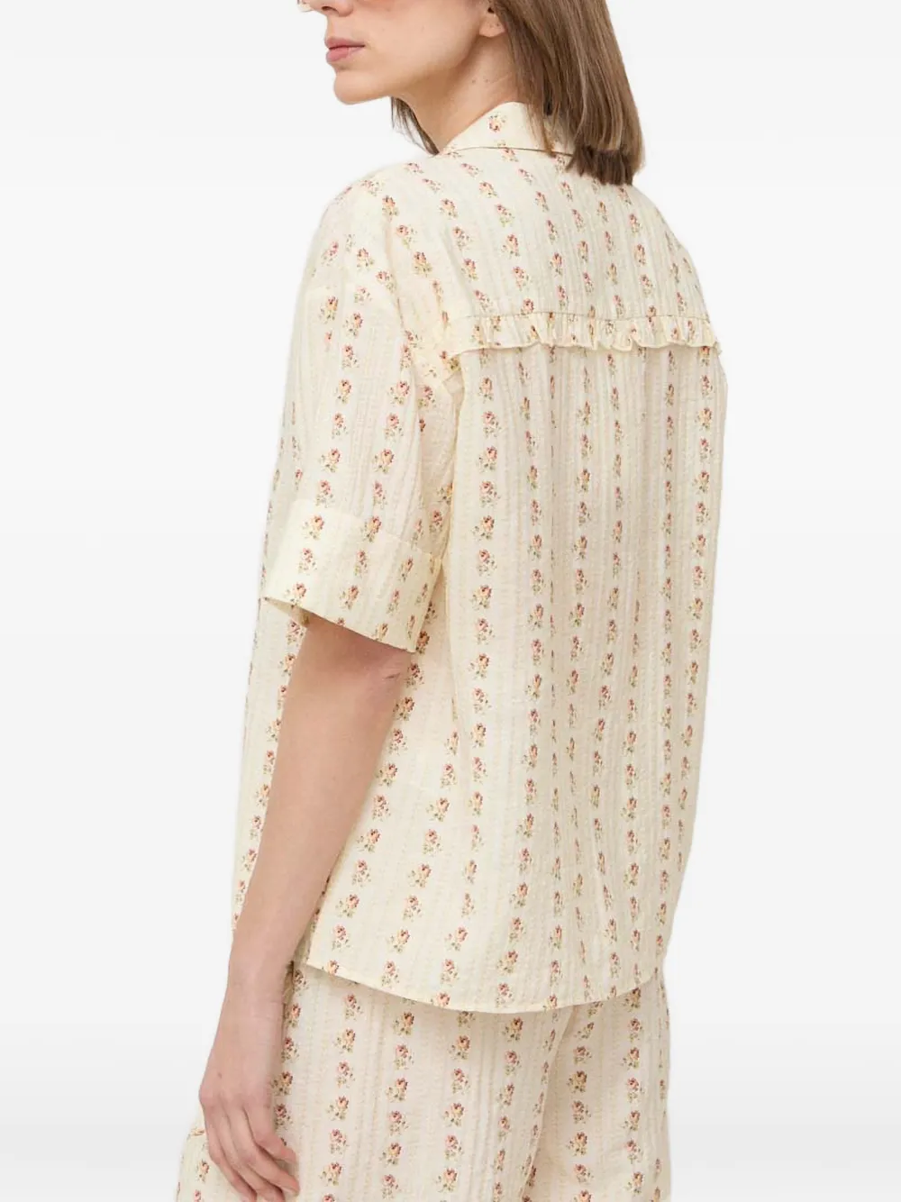  Notes Du Nord Ruffled Floral Shirt - Neutrals 