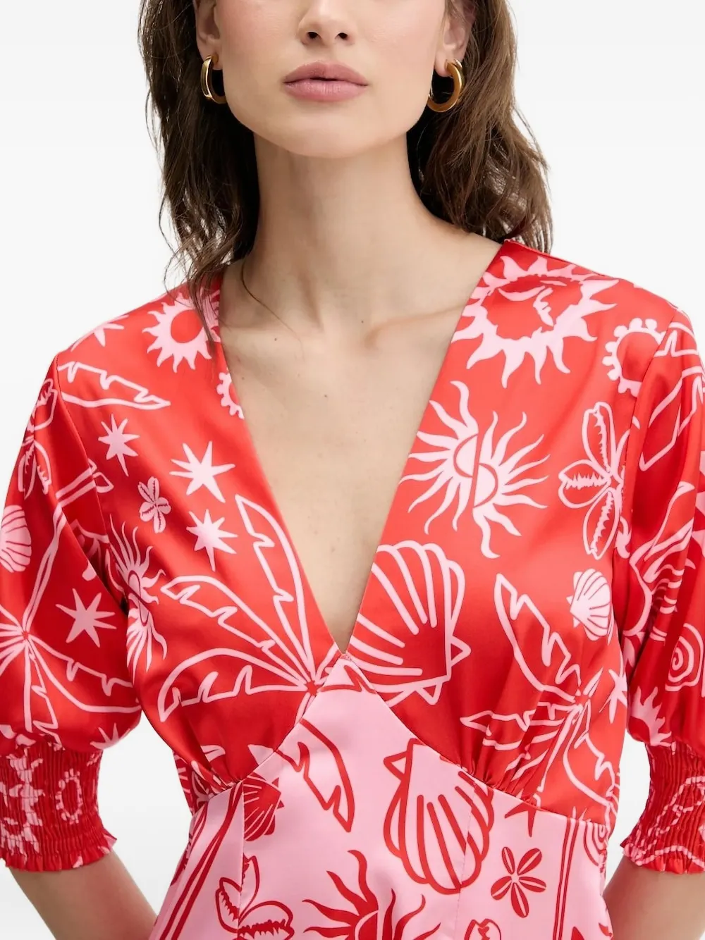 NEVER FULLY DRESSED Jurk met print Rood