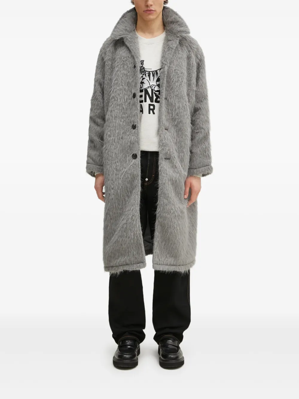 MKI Miyuki Zoku single-breasted trench coat - グレー MKI Miyuki Zoku single-breasted trench coat - グレー