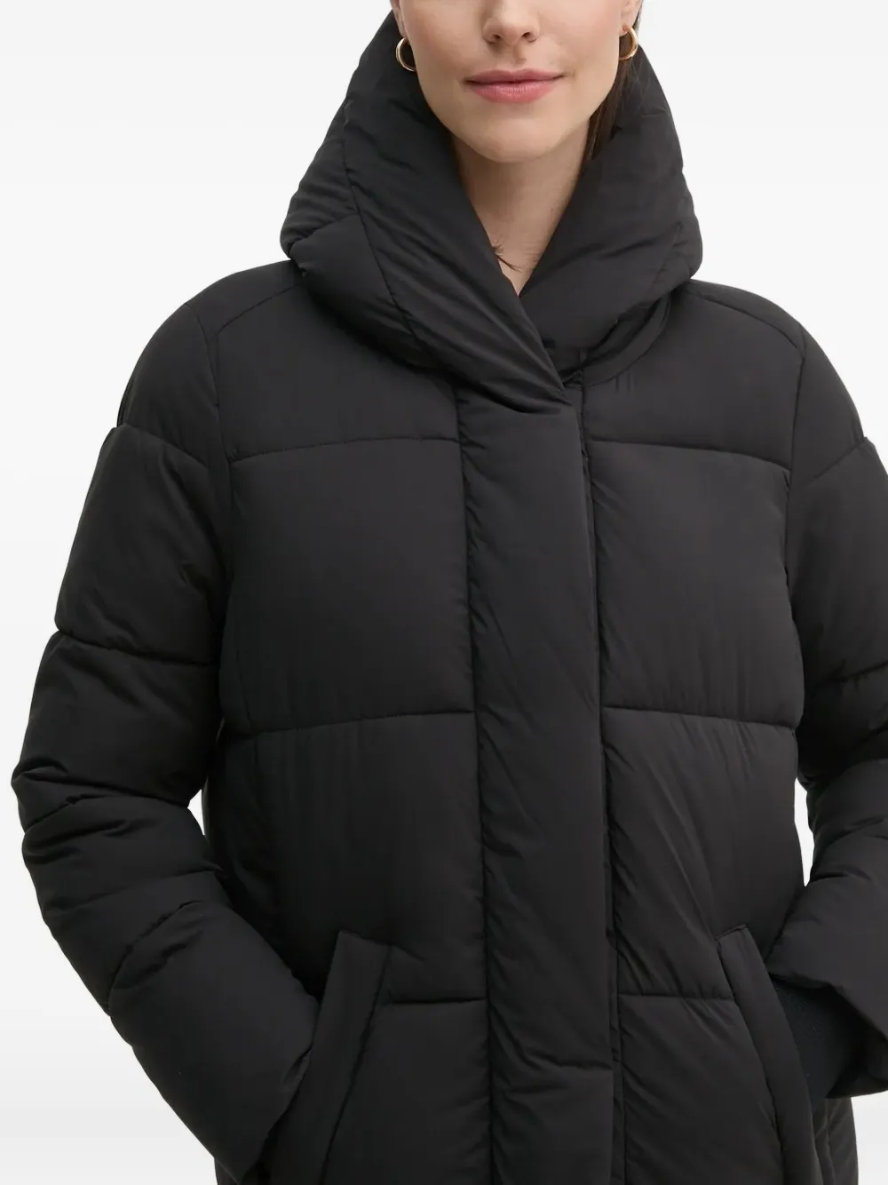 Sandro Ferrone hooded quilted coat - Zwart