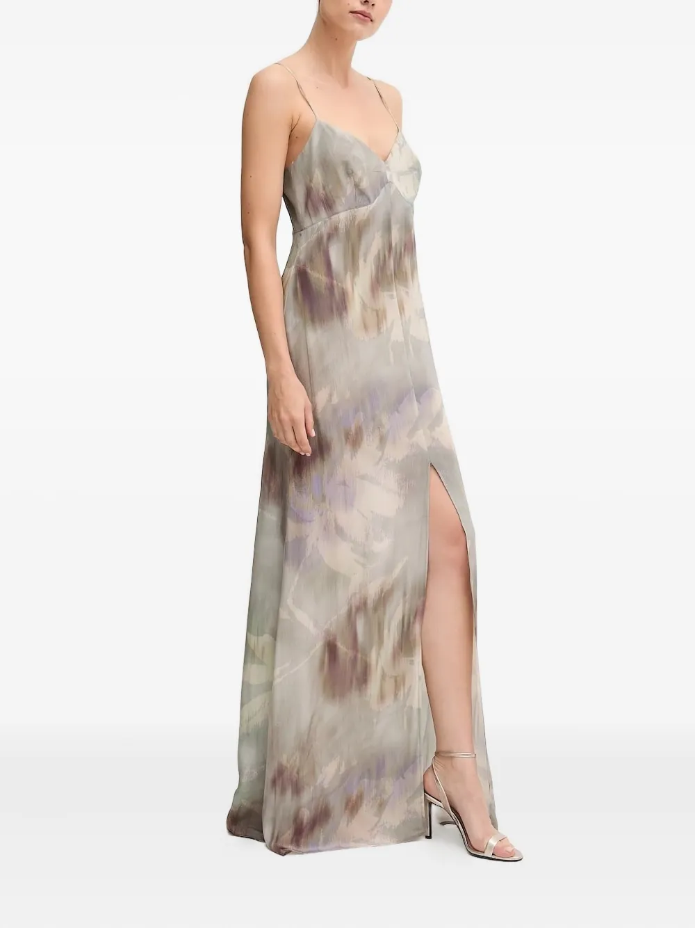 Sandro Ferrone abstract-print maxi dress Grijs